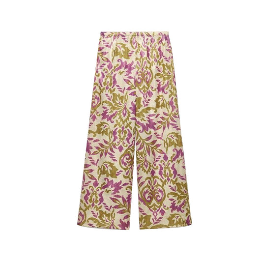 Colorful casual pants loose and slimming wide leg pants for women